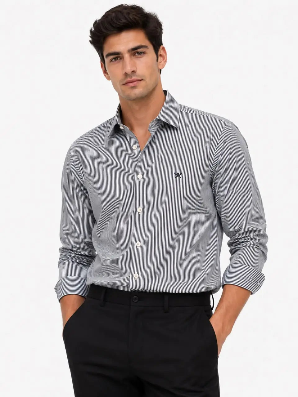 قميص رجالي Hackett بأكمام طويلة وقصة Classic Fit