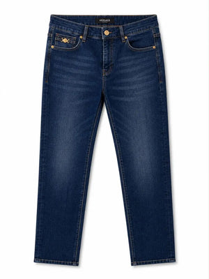 بنطلون جينز رجالي Versace أزرق بقصة Regular Fit