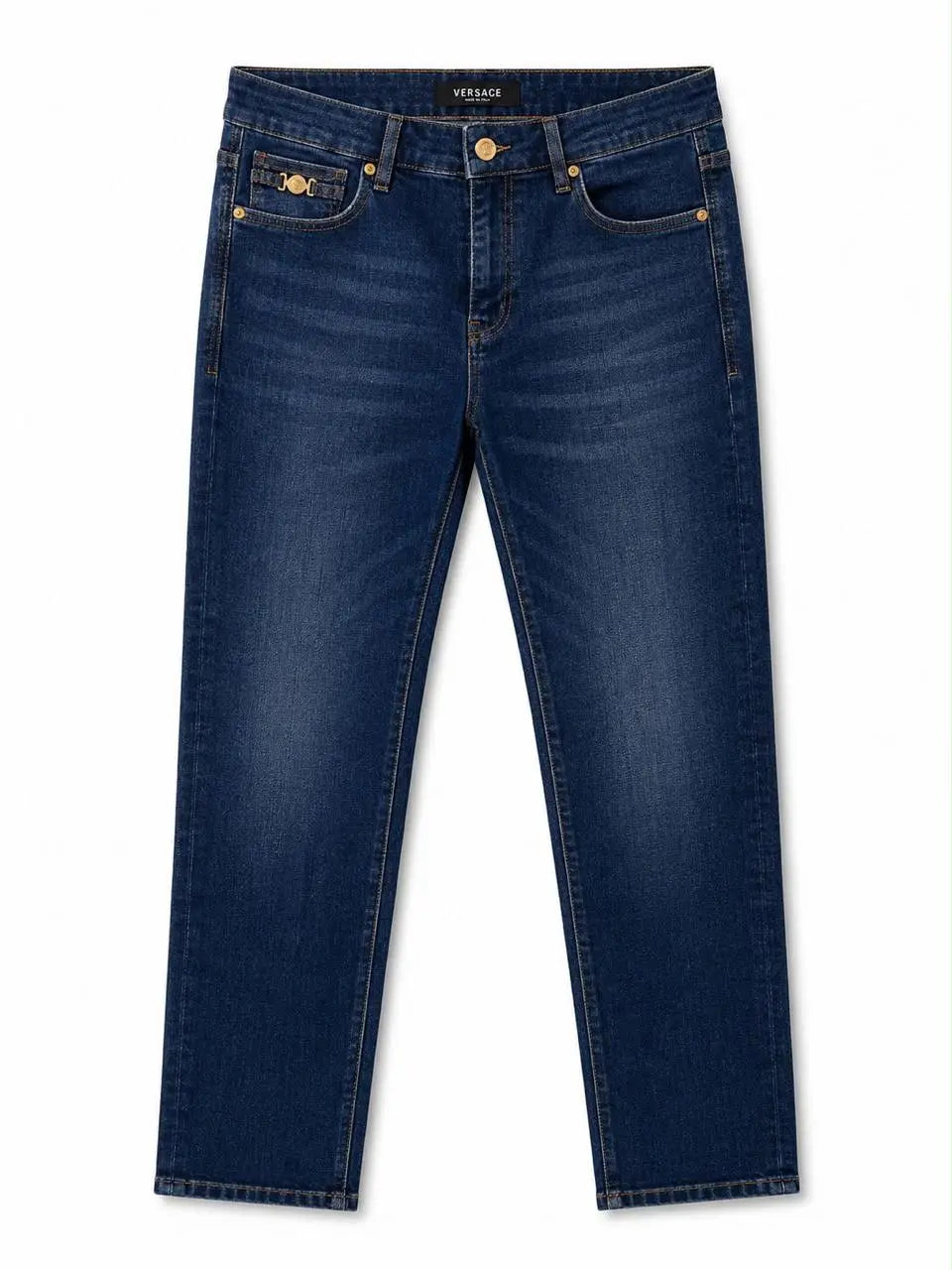 بنطلون جينز رجالي Versace أزرق بقصة Regular Fit
