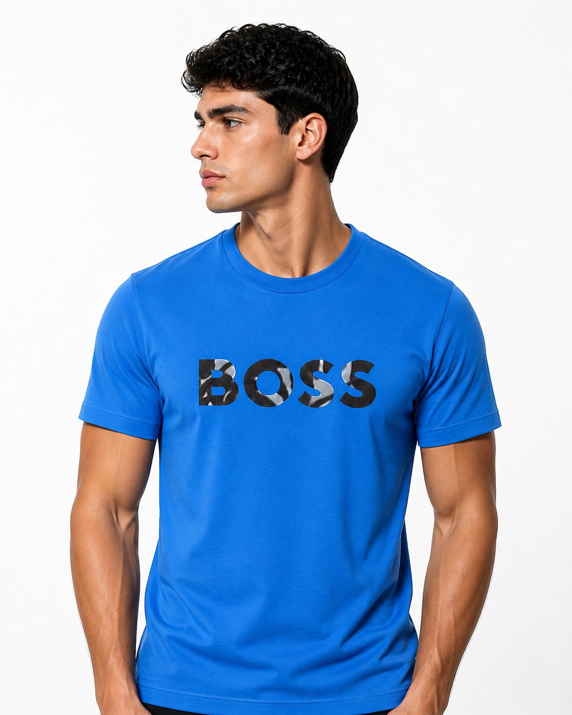تيشرت رجالي هيوجو بوس (Hugo Boss) بطبعة شعار